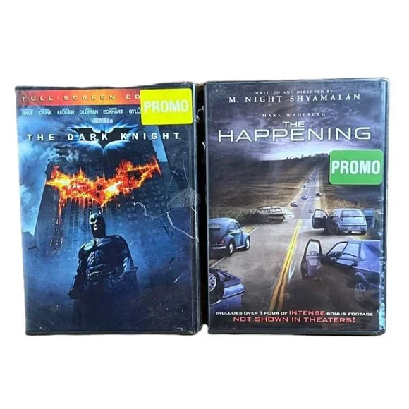 Action Movie Night Two Sealed DVD, THE HAPPENING and BATMAN THE DARK KNIGHT - Picture 1 of 3